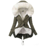 Womens Jacket with Large Fur Collar