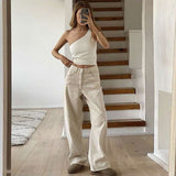 Women's Off-white Straight Jeans