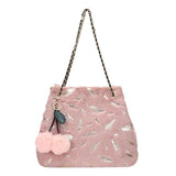 Women's Plush Chain Shoulder Messenger Bag for Casual Fashion