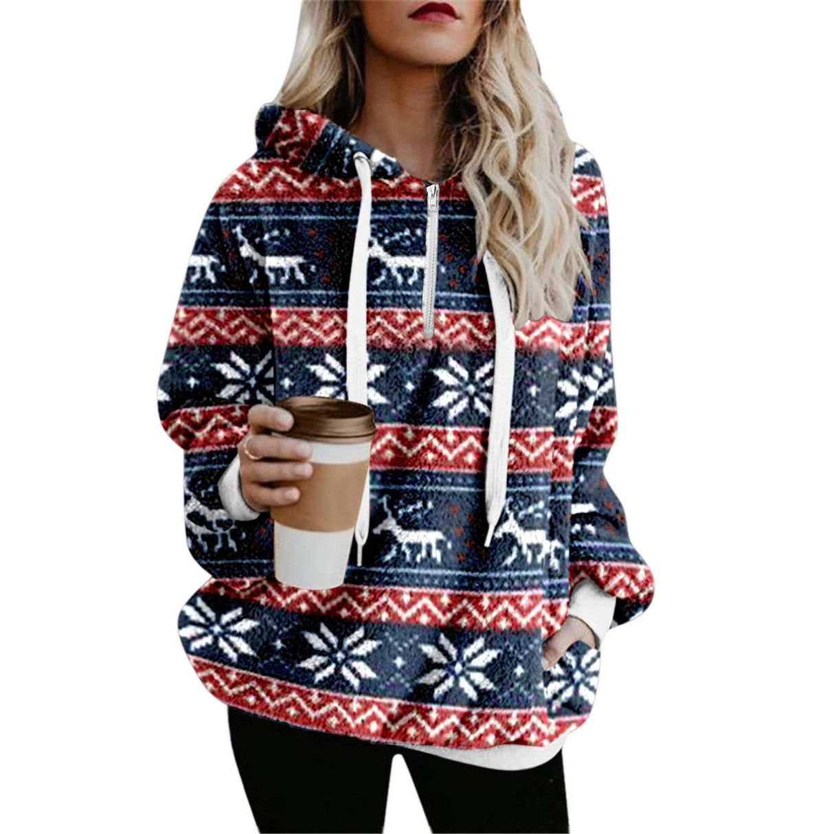 Women's Printed Christmas Sweater for Autumn and Winter