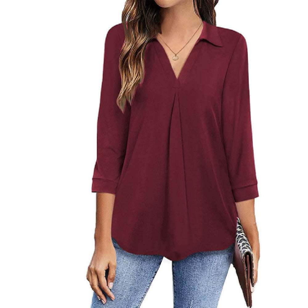 Women's Pullover V-neck Tops