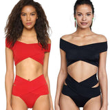 Women's split swimsuit high waist swimsuit