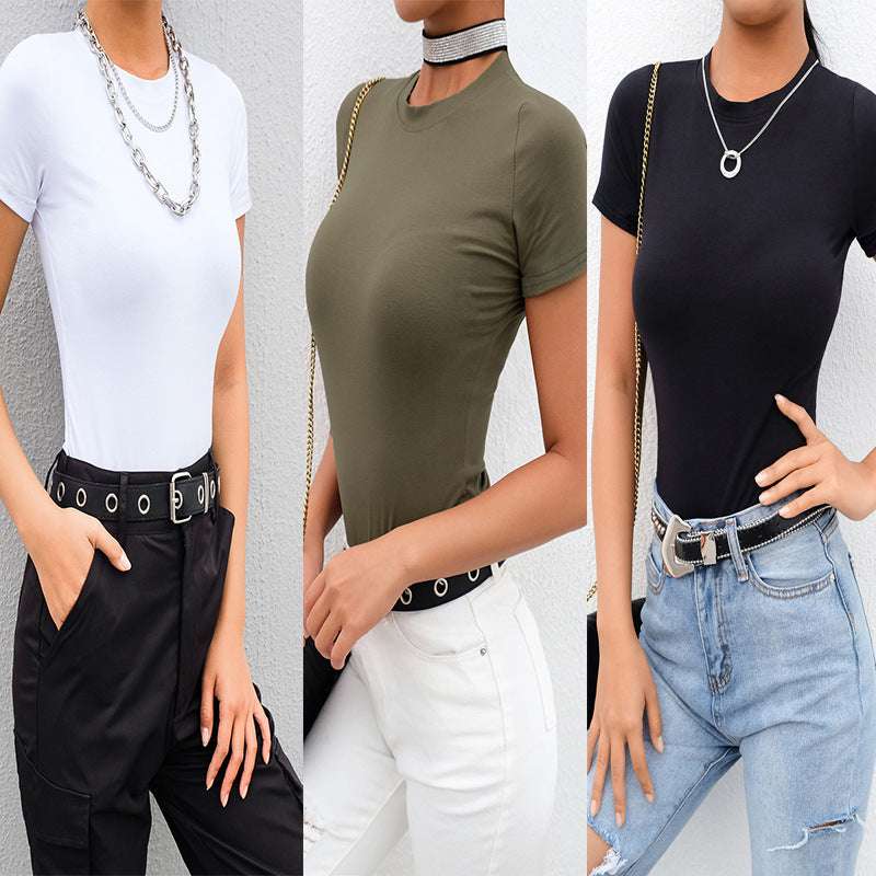 Women's tight short sleeve tops