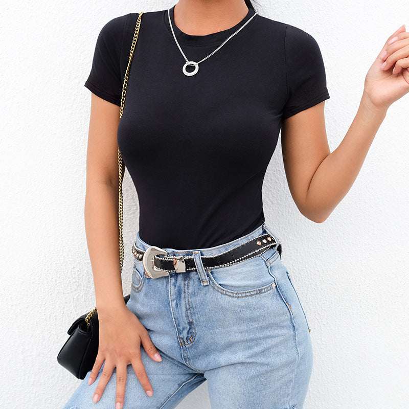 Women's tight short sleeve tops