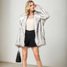 Women's warm mid-length faux fox fur coat